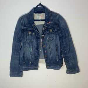 Crewcuts Blue Denim Jacket with Paint Splatter